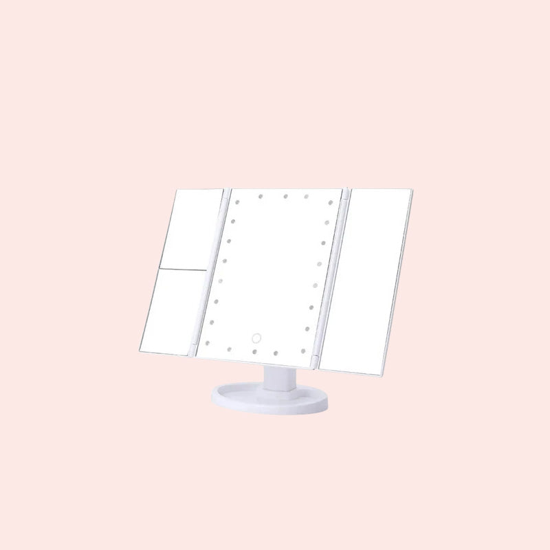 {Ilmainen Toimitus}Kolmen puolen taittuva Led Makeup Mirror -peili