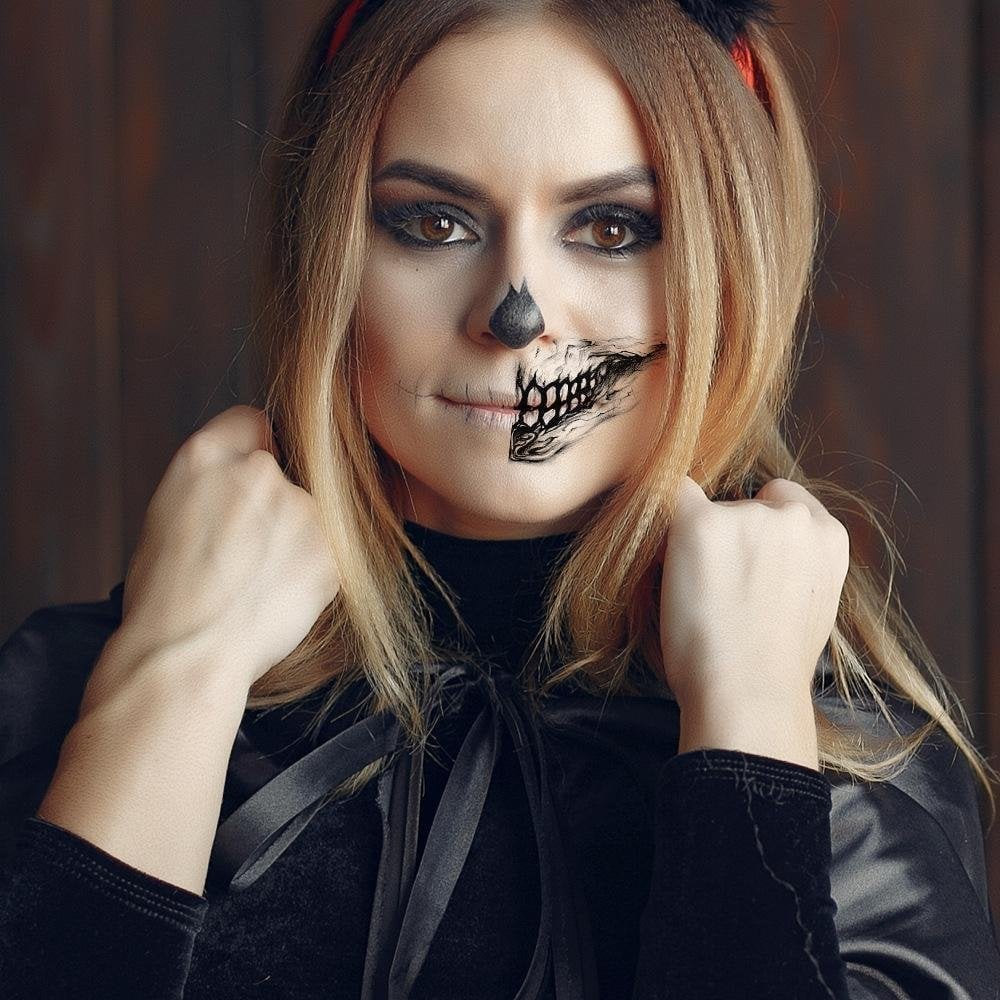 Halloween Big Mouth Tattoo StickersđRealistic & Easy To Remove