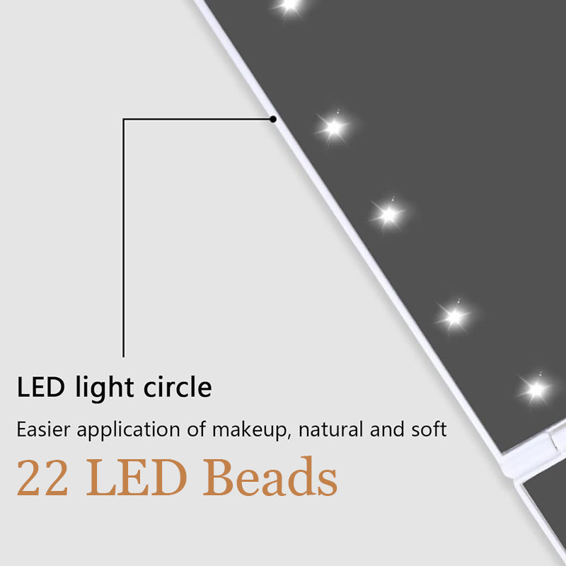 {Ilmainen Toimitus}Kolmen puolen taittuva Led Makeup Mirror -peili