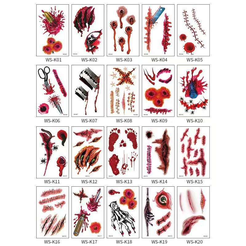 Halloween Big Mouth Tattoo StickersđRealistic & Easy To Remove