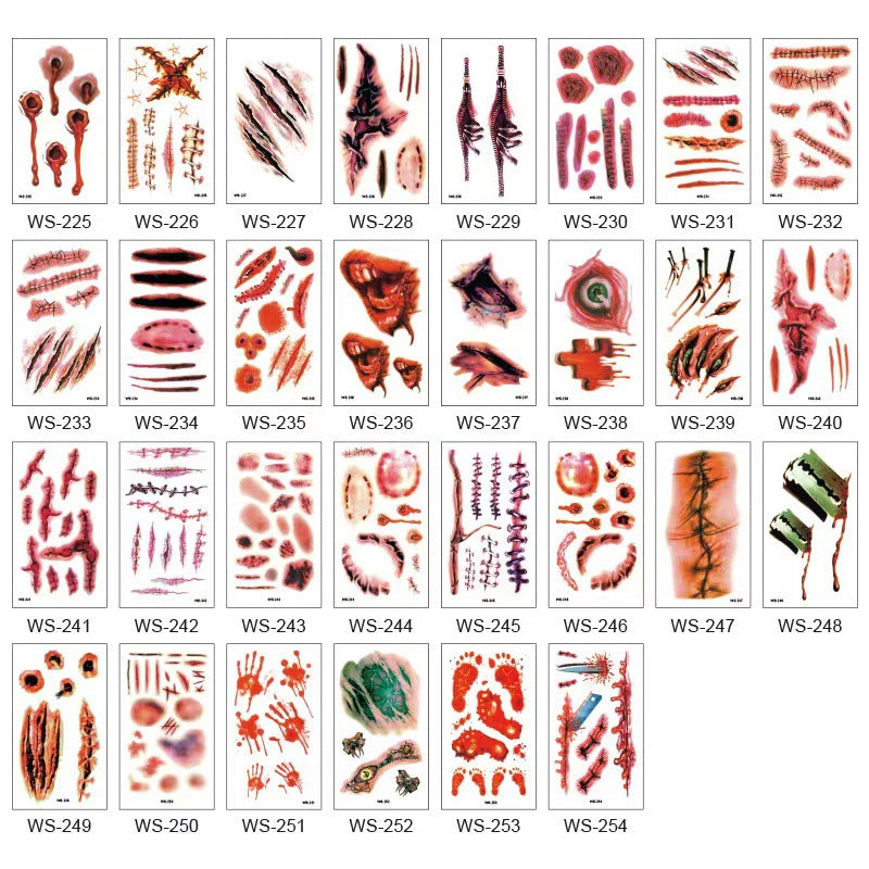 Halloween Big Mouth Tattoo StickersđRealistic & Easy To Remove