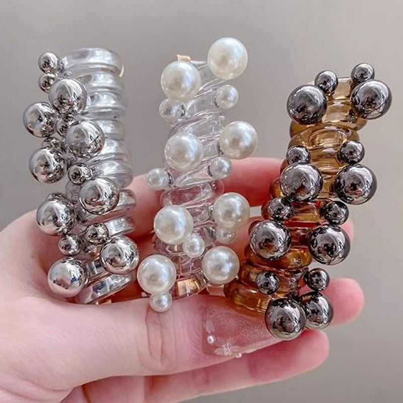 Pearl suora spiraali hiukset tie