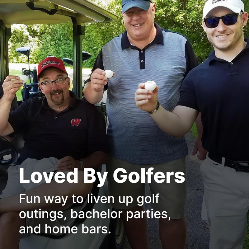 Luova golfpallon muotoinen shottilasi