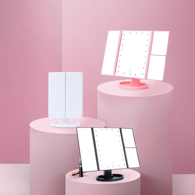 {Ilmainen Toimitus}Kolmen puolen taittuva Led Makeup Mirror -peili