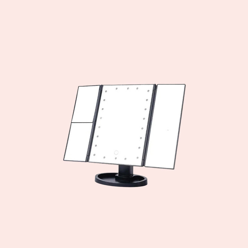 {Ilmainen Toimitus}Kolmen puolen taittuva Led Makeup Mirror -peili