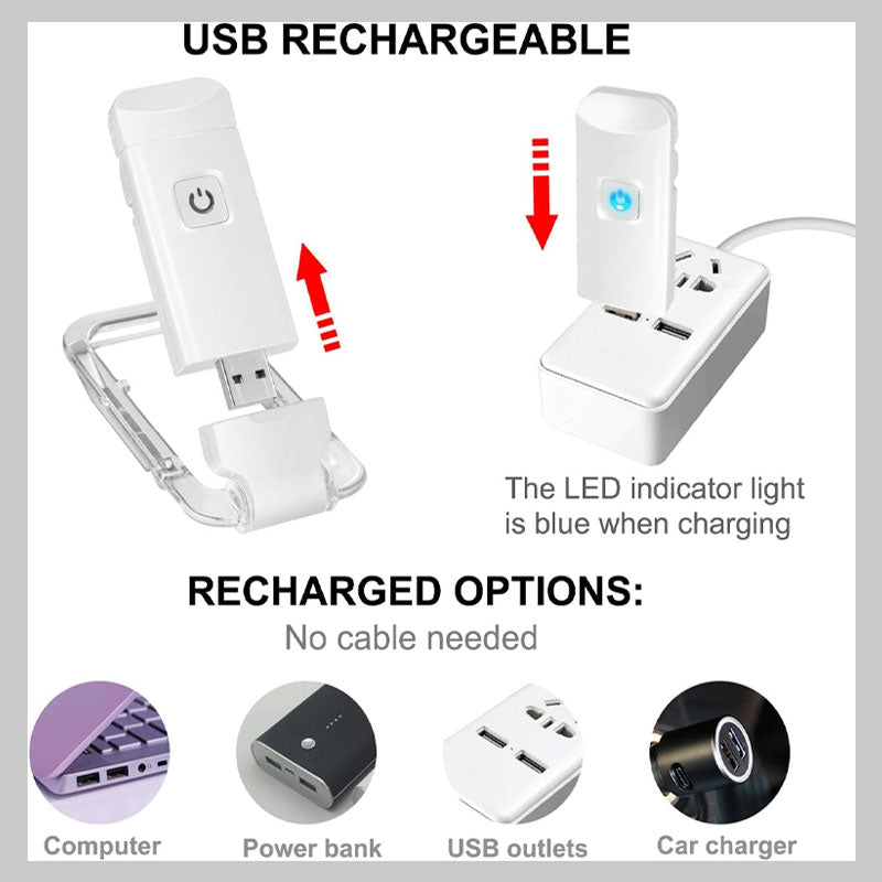 USB-lataus Clip-on lukuvalot