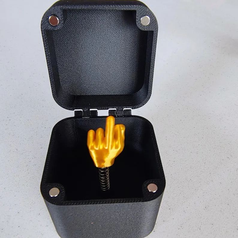 đMittelfinger in einer Box