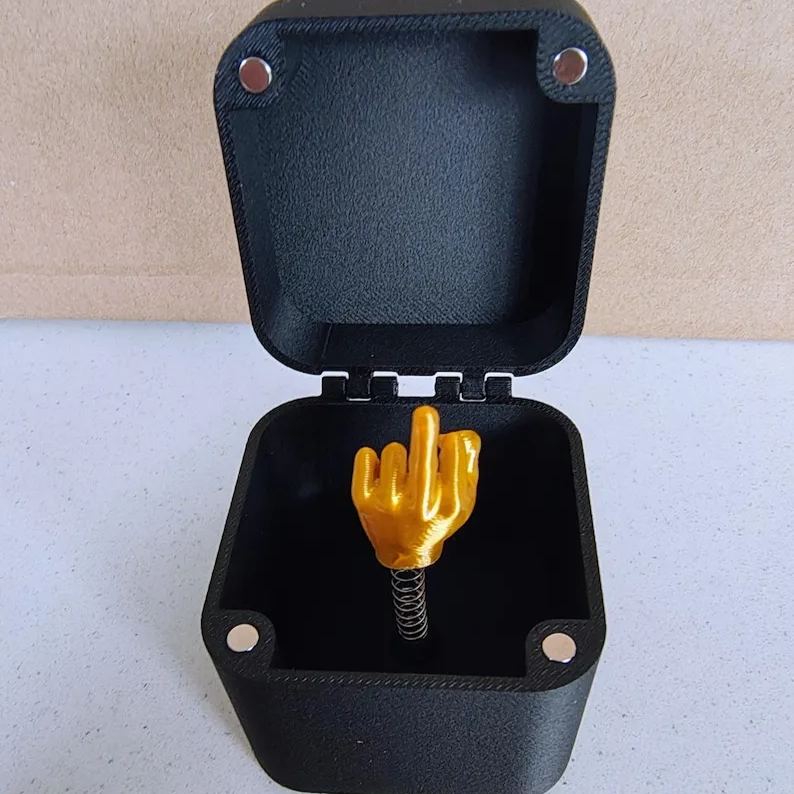 đMittelfinger in einer Box