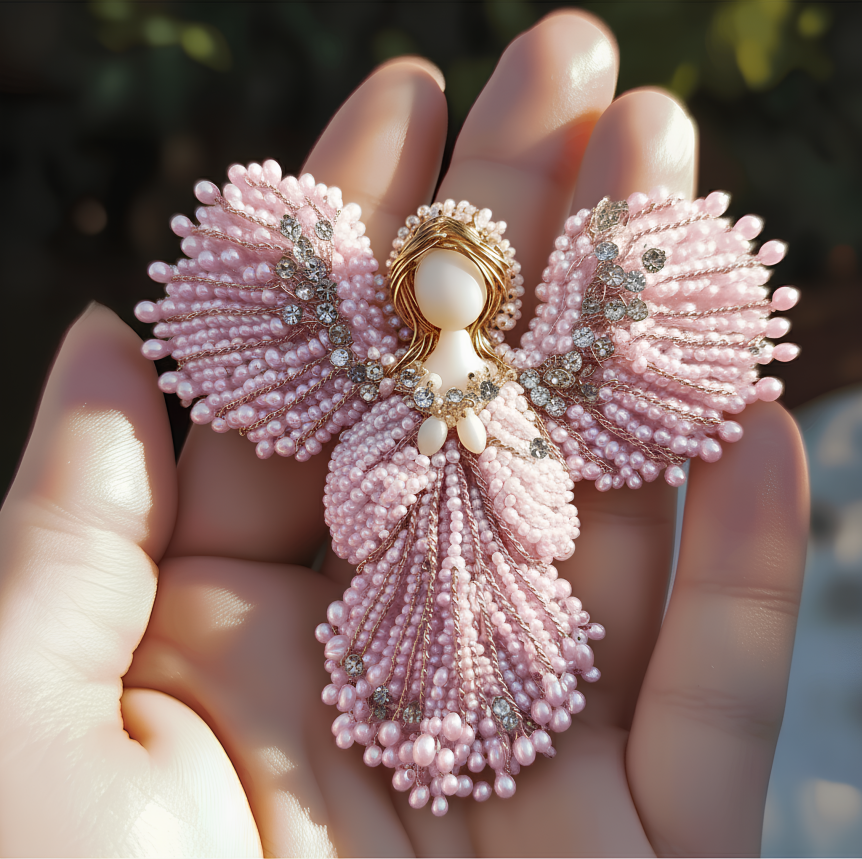 đ„LAST DAY 50% OFFđHandmade Pearl Angel Brooch