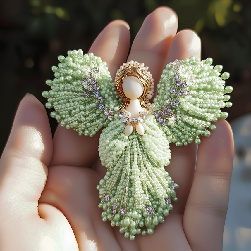 đ„LAST DAY 50% OFFđHandmade Pearl Angel Brooch