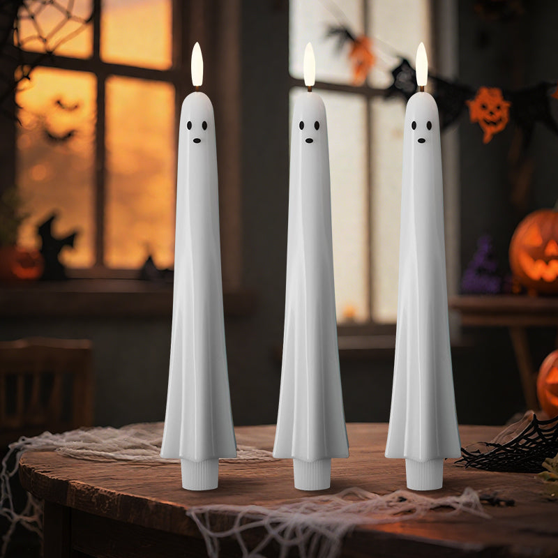 🎃👻 Kauko-ohjattava haamukynttilä 3D-liekehtivällä sydämellä 👻🎃