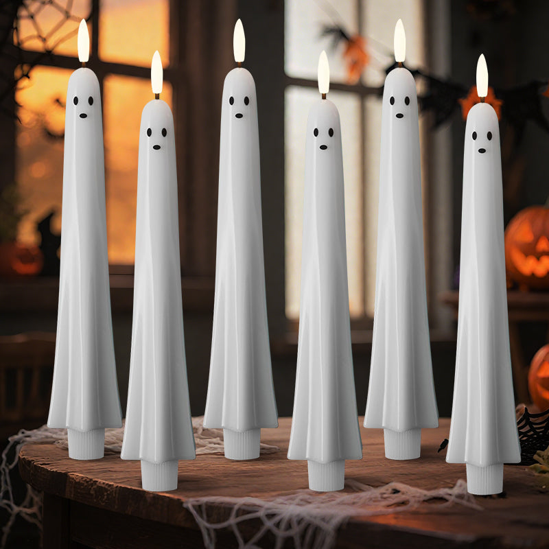 🎃👻 Kauko-ohjattava haamukynttilä 3D-liekehtivällä sydämellä 👻🎃