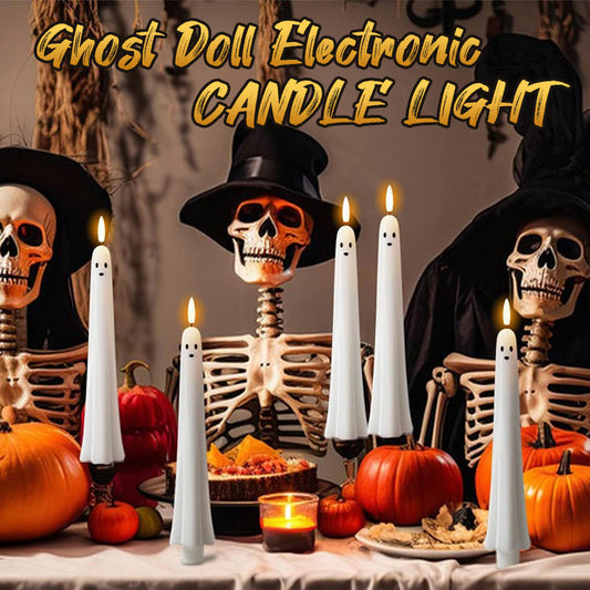 🎃👻 Kauko-ohjattava haamukynttilä 3D-liekehtivällä sydämellä 👻🎃