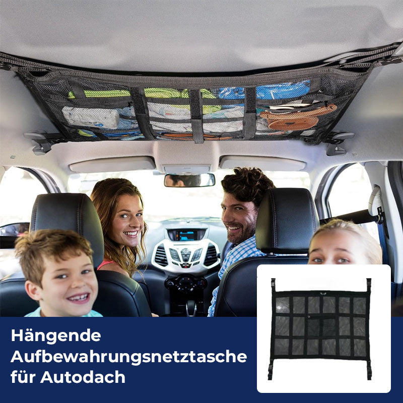 Ripustettava säilytysverkko auton katolle
