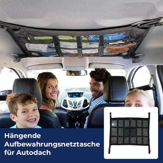 Ripustettava säilytysverkko auton katolle