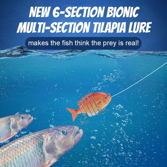 Uusi 6-osainen Bionic Multi-Section Tilapia Lure -viehelaji🌊🎣