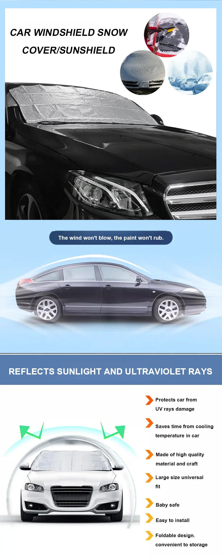 Magneettinen auton lumisuoj