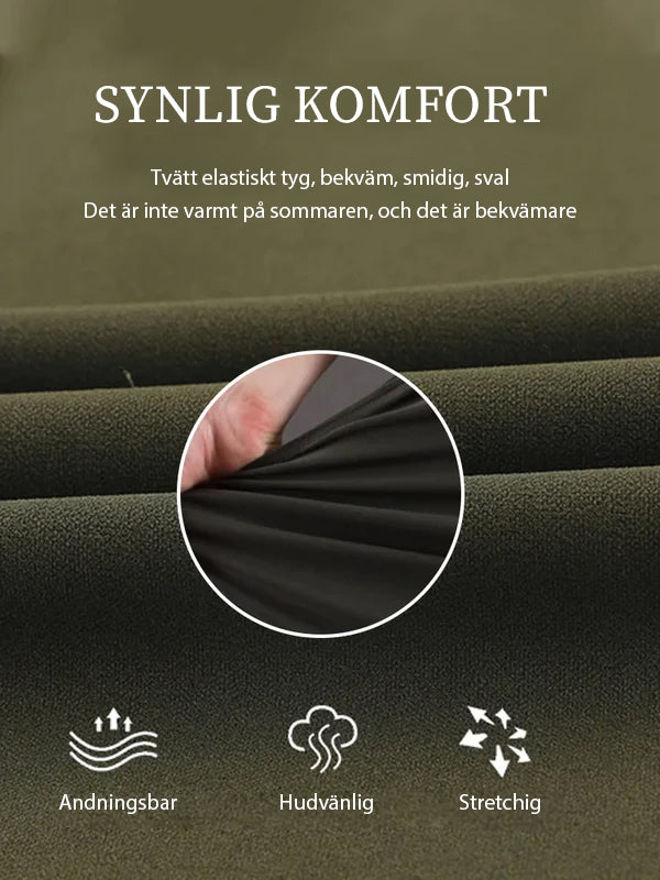 ⏳Solid väri rento rento suora multi-tasku korkea joustava housut