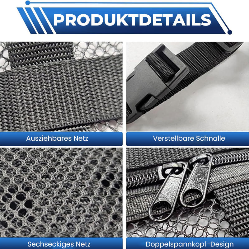 Ripustettava säilytysverkko auton katolle