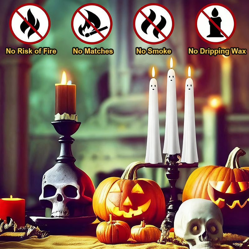 🎃👻 Kauko-ohjattava haamukynttilä 3D-liekehtivällä sydämellä 👻🎃