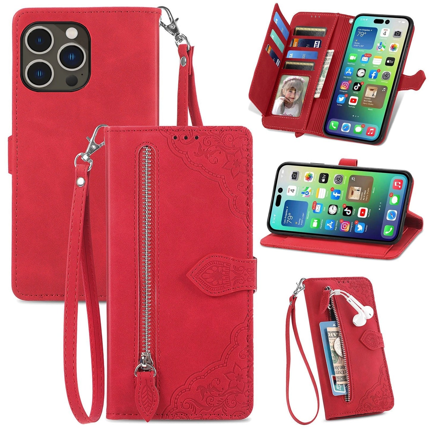 Monipuolinen Elegance lompakko Flip tapauksessa iPhonelle