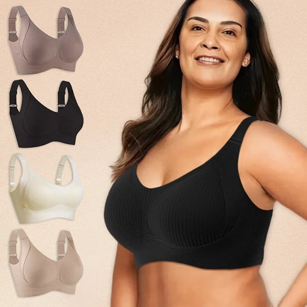🔥Kevät kuuma myynti 49% OFF- Ribbed Push Up säädettävä langaton rintaliivit naisille