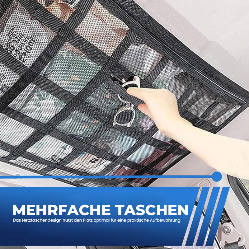 Ripustettava säilytysverkko auton katolle