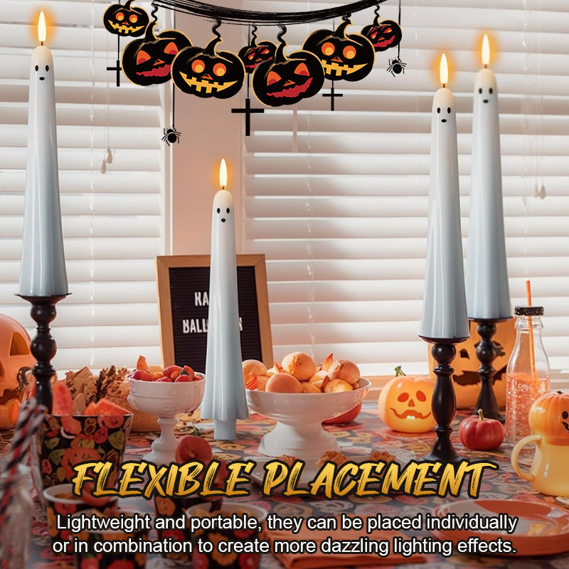 🎃👻 Kauko-ohjattava haamukynttilä 3D-liekehtivällä sydämellä 👻🎃