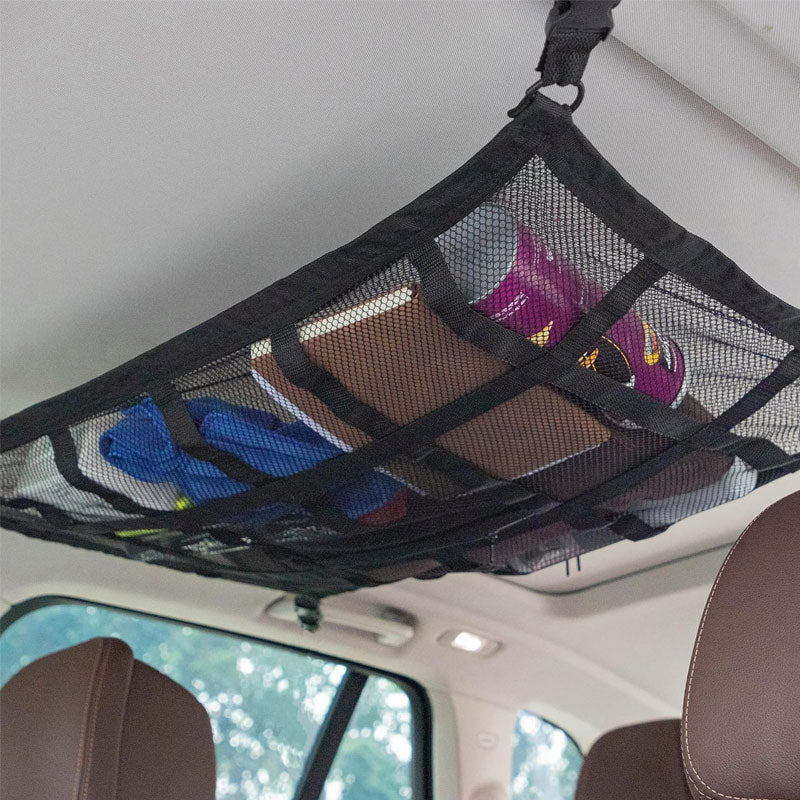 Ripustettava säilytysverkko auton katolle