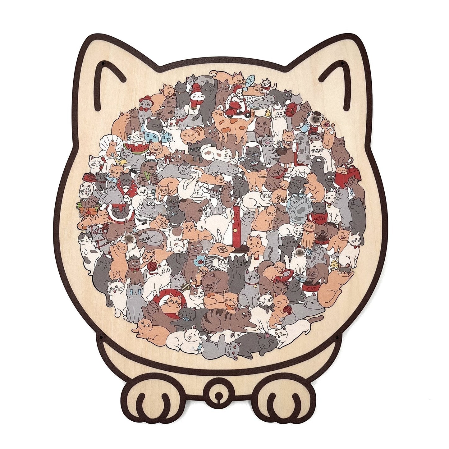 🎁Jouluale 49 % alennus🎅135-osainen Morandin värinen puinen kissanmuotoinen palapel