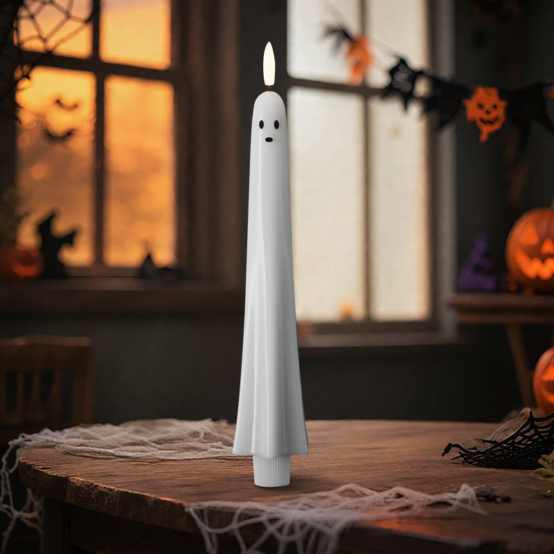 🎃👻 Kauko-ohjattava haamukynttilä 3D-liekehtivällä sydämellä 👻🎃
