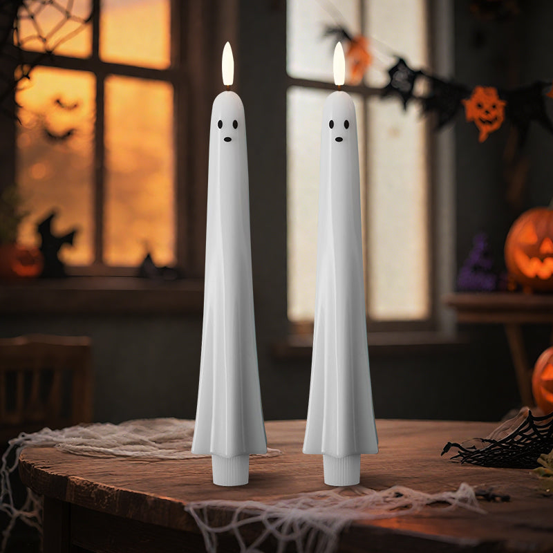 🎃👻 Kauko-ohjattava haamukynttilä 3D-liekehtivällä sydämellä 👻🎃