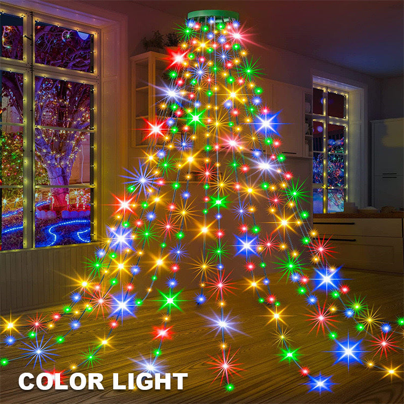 🎄 LED rengas viisipisteinen tähti joulukuusen valo 🎄