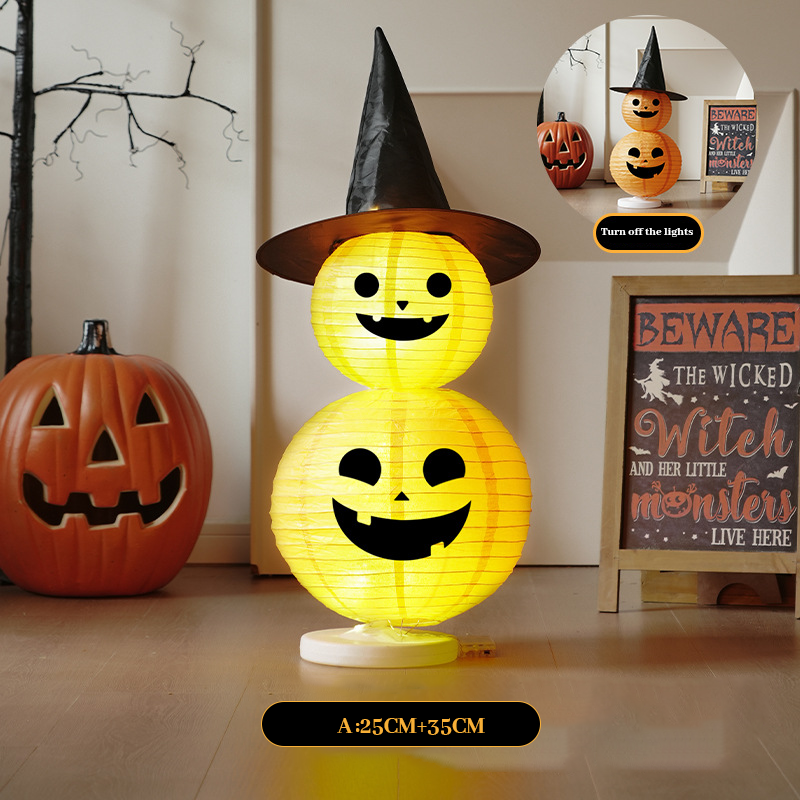 🎃Kokoontaitettavat, valaistut, pinotut kurpitsat