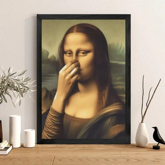 Mona Lisa -jäljitelmä taidekoriste, hauska vintage-vessahuumori huoneen sisustus