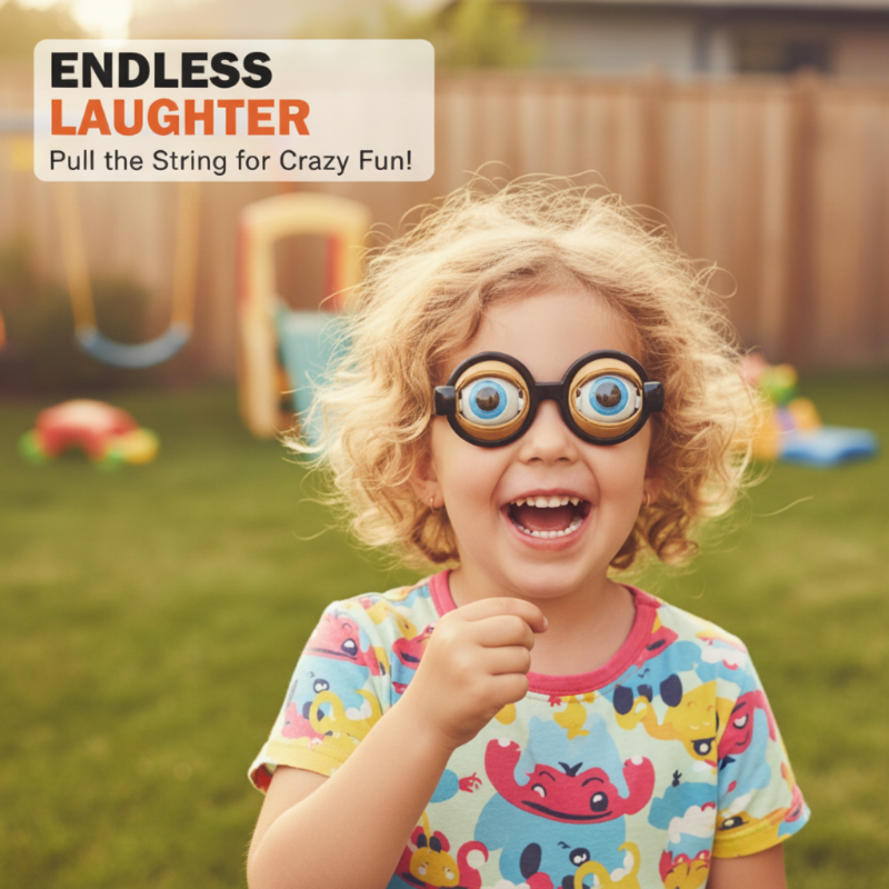 Lasten vilkkuvat hullut lasit, joissa on kiristysnauh